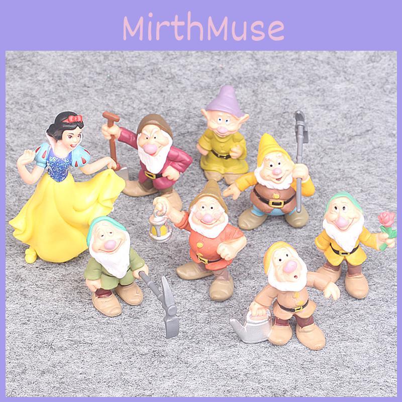 Delightful Set Of 8 Princess Snow White And Seven Dwarfs Action Figures For Kids
