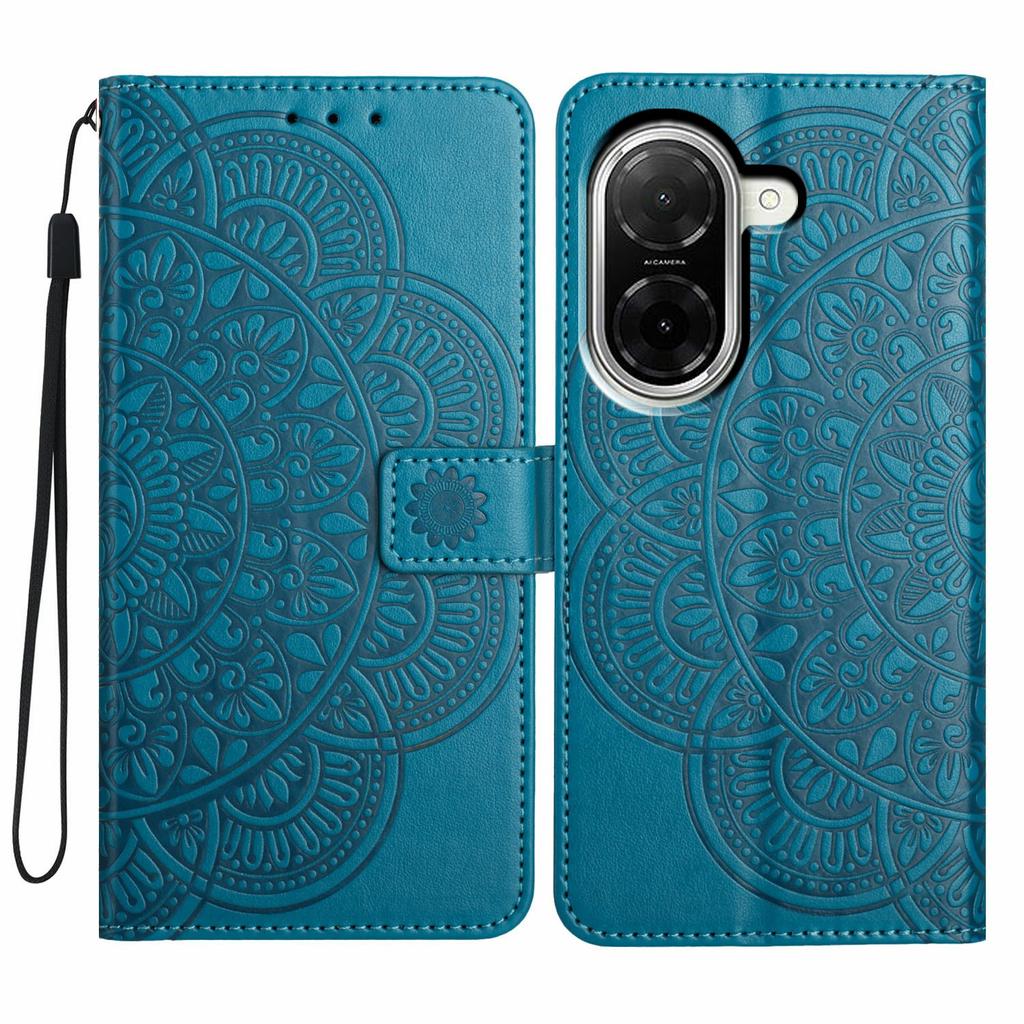 For Xiaomi Redmi A5 NFC (173.45mm) Leather Case with Card Slots Mandala Pattern Phone Cover Stand