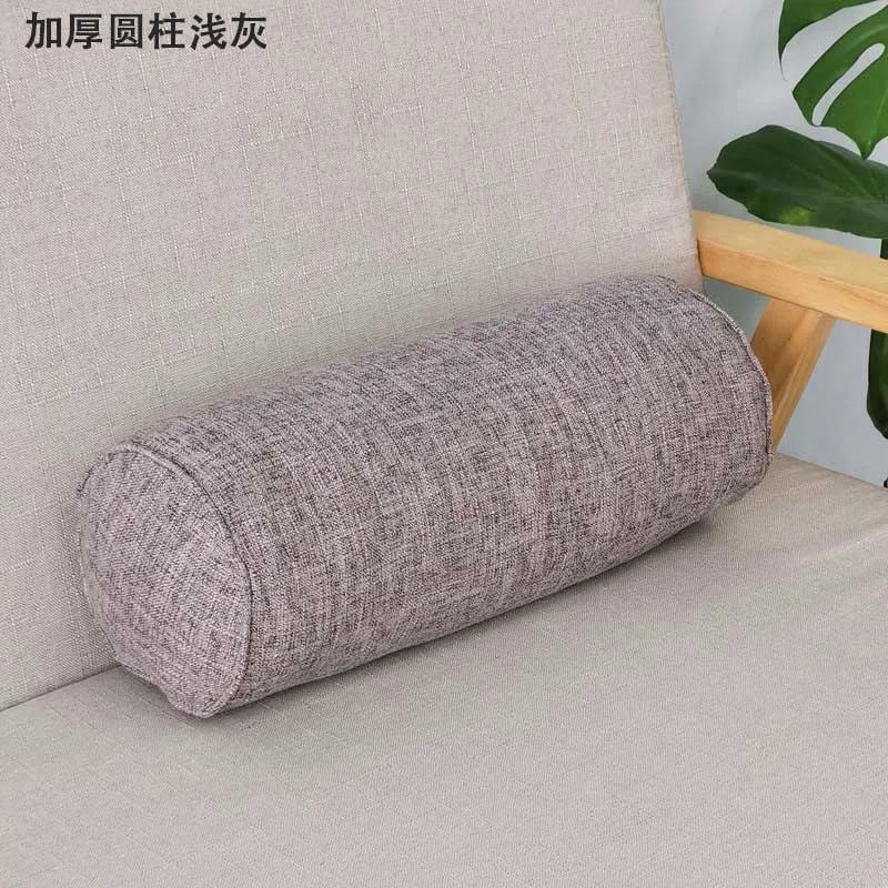 Длинная подушка внутренняя круглая подушка для тела прямоугольная подушка для сна имитация хлопка и льна подушка для дома аксессуары для спальни 15x15x40cm светло-серый 5690₽