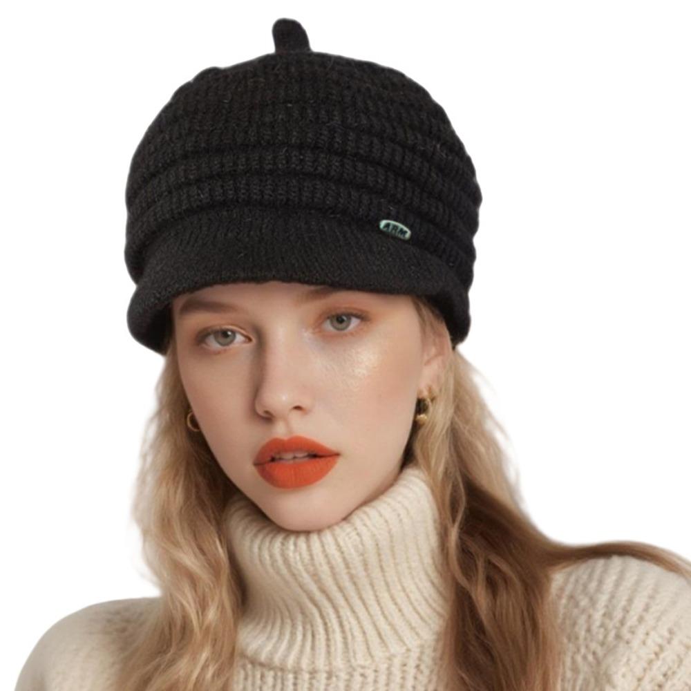 Solid Color Beanie Cap Wool Snow Ski Caps Fashion Newsboy Beret  Winter