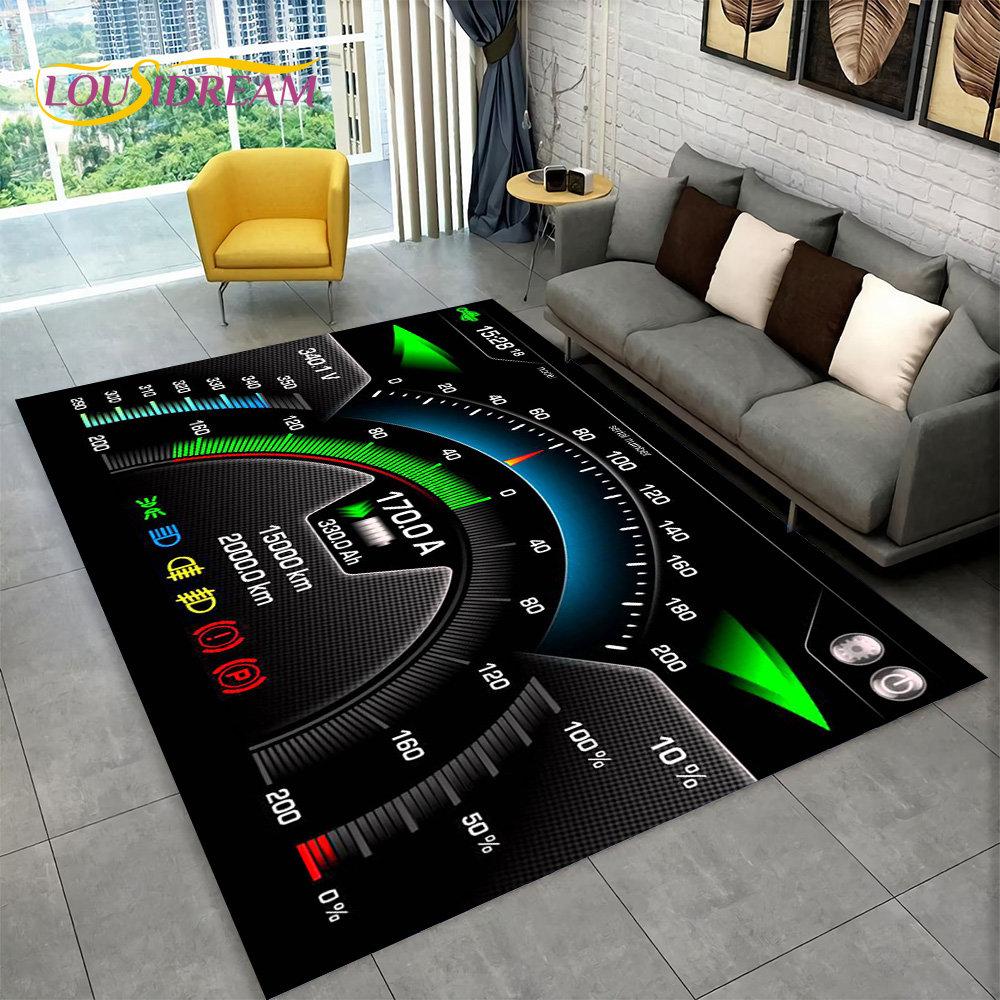 3D Car Racing Dashboard Area Rug Large,Carpet Rug for Living Room Bedroom Sofa Kitchen Doormat Decor,Kid Play Non-slip Floor Mat