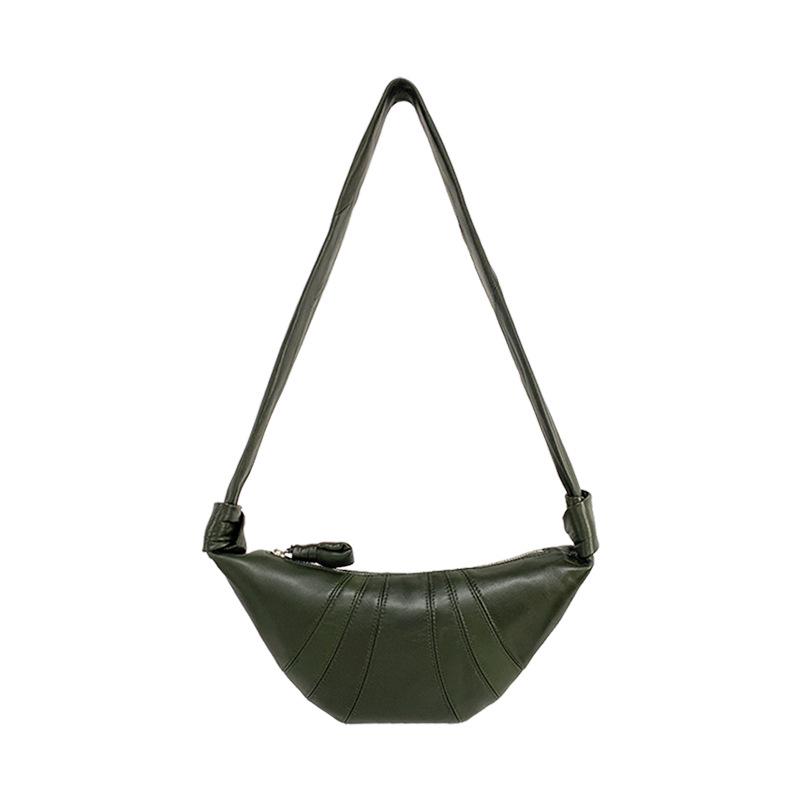 

Women s Genuine Leather Croissant Messenger Bag - Elegant High-End Commuting and Casual Bag