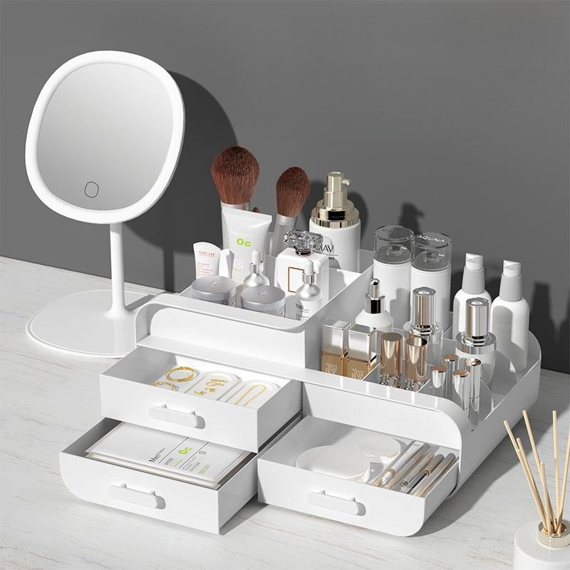 Large Capacity Drawer-type Cosmetics Organizer Rack Makeup Storage Box Dressing Table Powder Lipstick Dust-proof Storage Boxes