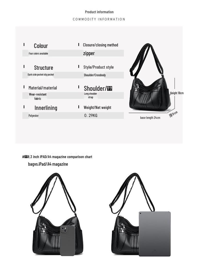 2025 Stylish Retro Leather Mummy Shopper & Crossbody Bag