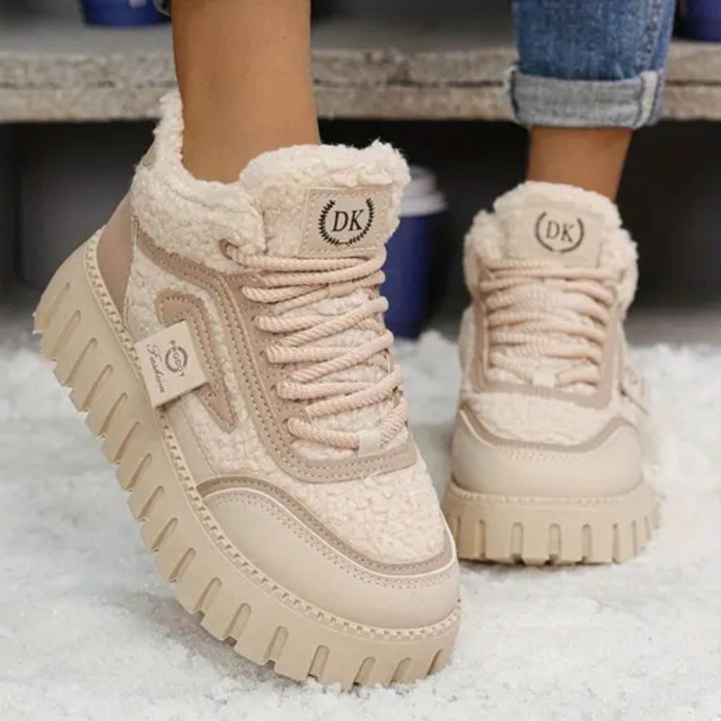 Women's High Top Boots Winter Series: New Velvet Lining, Thick Soled Breathable Casual Shoes, Elegant and Comfortable