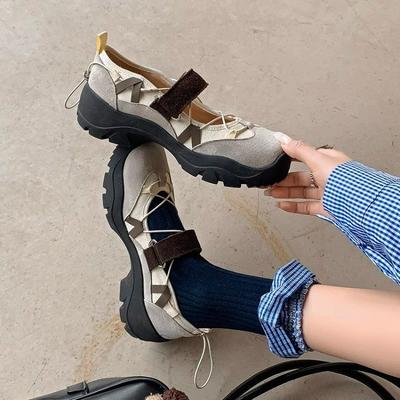 Chaussures Plates de Mode pour Femmes de Haute Qualité Bout Rond Chaussures Peu Profondes Décontractées Respirantes à Enfiler Plates Extérieures Dames Chaussures Mary Jane