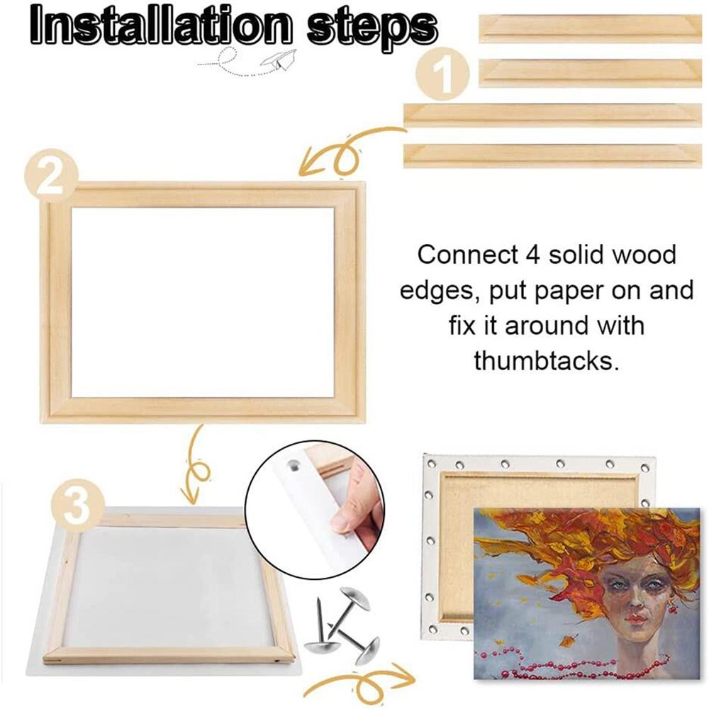 15x15cm Solid Pine Wood Canvas Frames for Oil Paintings Poster Prints DIY Picture Inner Frame