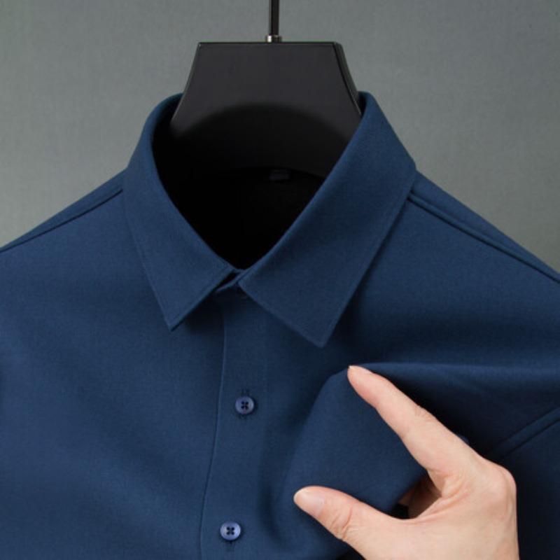 Men's Fleece Wool Shirt, Fashionable and Versatile Long-sleeved Tops for Autumn Men