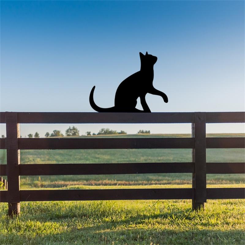 Metall Garten Dekorationen Metall Hof Tiere Gartenstecker Katze Hof Dekorationen Outdoor Gartenstecker für Blumenbeete Rasen