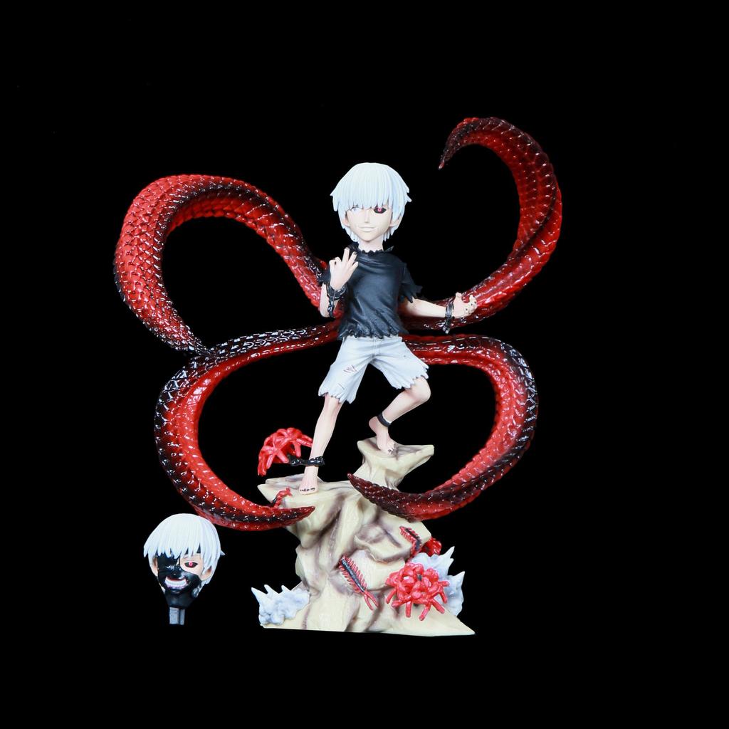 Tokyo Ghoul Q Version Dual-Head Kaneki Ken Battle Figurine for Car Decor