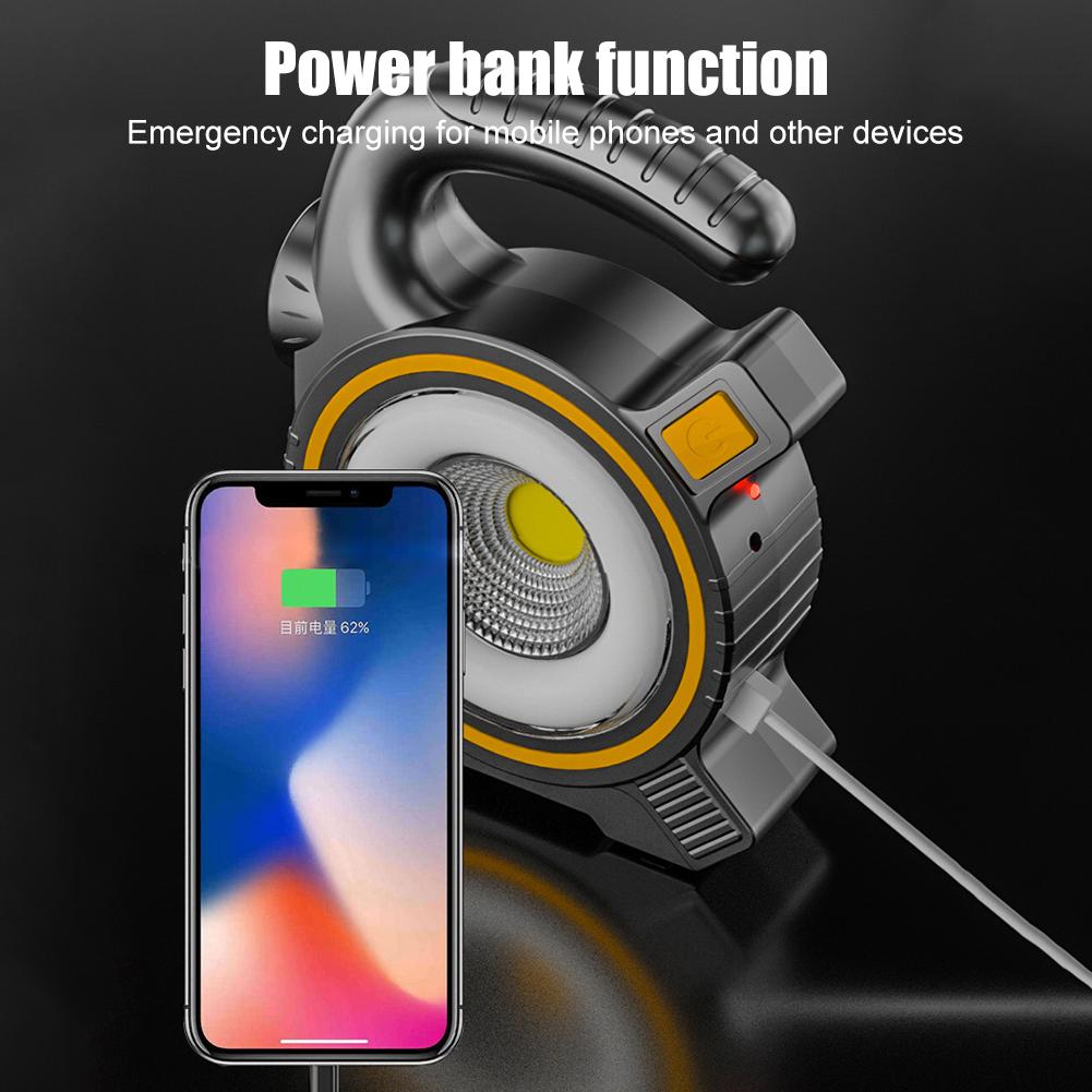 Portable Solar COB Work Lamp USB Rechargeable Camping Lantern Outdoor Emergency Powerbank Tent Flood Flashlight Repair Spotlight