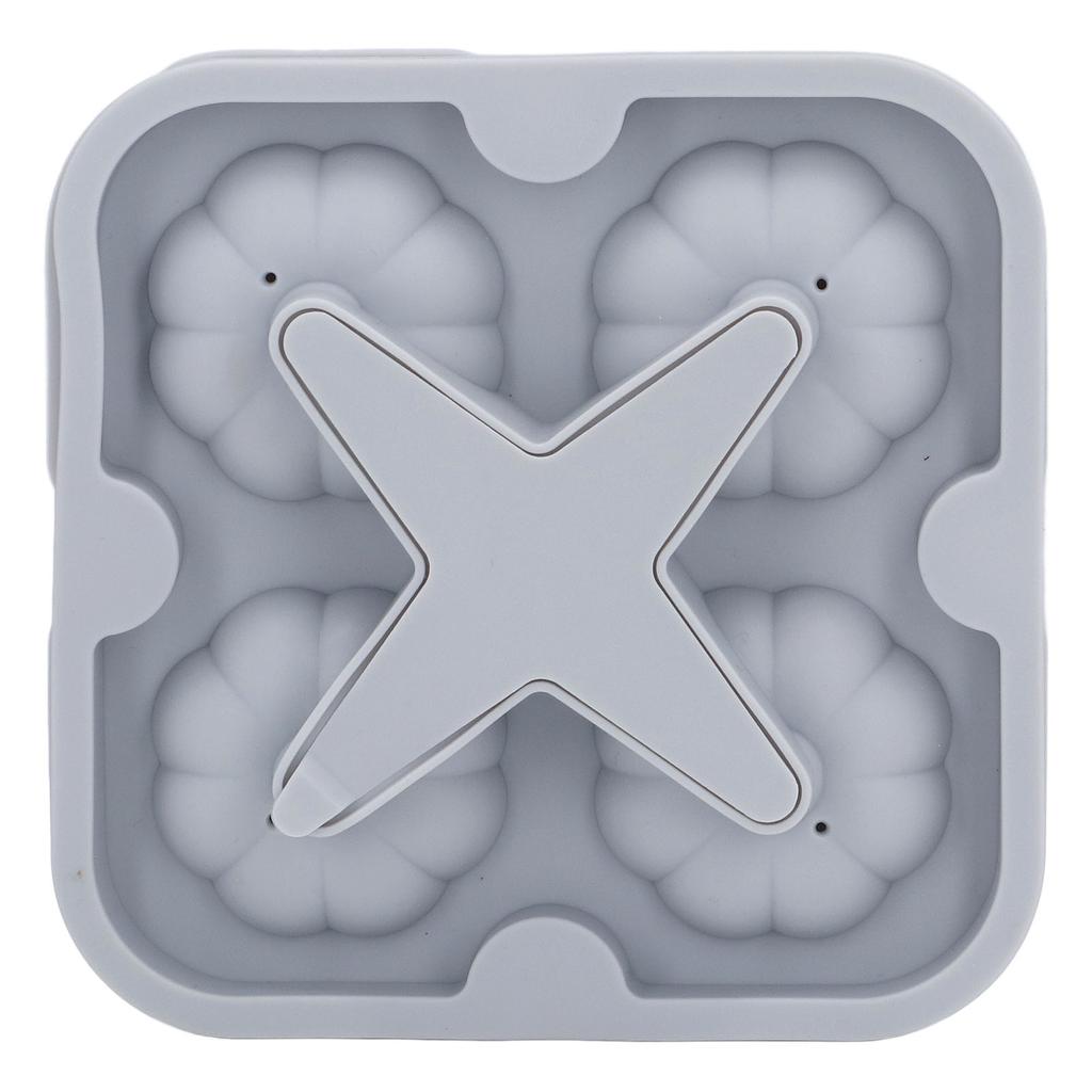 Kürbis Eisballform 3D Kürbisform Lebensmittelqualität Silikon 4 Zellen Leicht zu lösen Whiskey Eisform für Kaffee Tee