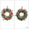 Festive Christmas Decoration Wreath With Vibrant Red Bow And Pine Cone Accents For Home Atmosphere