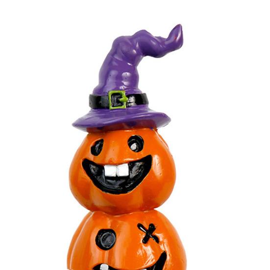 Festive Halloween Room Decor Pumpkin Statue, Resin Spooky Face Figurine for Durable Art Indoor Tabletop, Tiered Tray, Party, Home Hand Painted Crafts