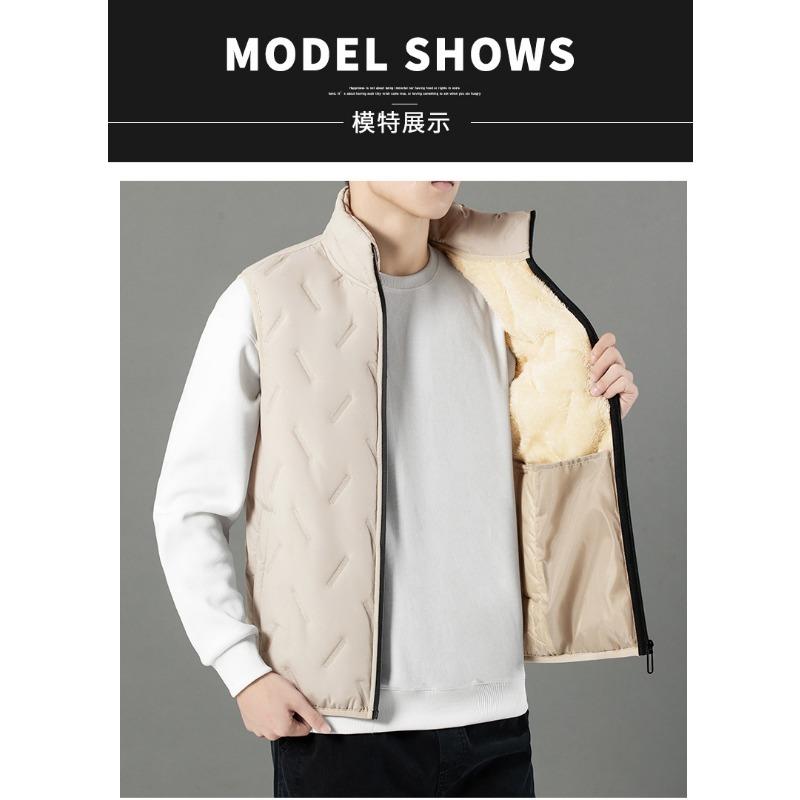 Men S Warm Fleece Lined Cotton Vest Casual Dad Waistcoat