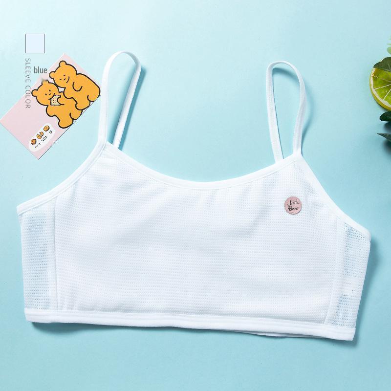 Teen Girls' Breathable Mesh Strappy Vest Bra - Anti-Nipple Summer Style