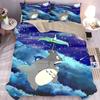 Squisito Set Biancheria da Letto con Stampa Cartone Animato Copripiumino Il Mio Vicino Totoro Set Biancheria da Letto Piumone Letto Giovani Decorazioni per la Casa Bambini Ragazzi Ragazze