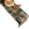 1pc Christmas Plaid Table Runner Cotton Linen Double Layer for Home Dinner Decor