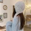 Thicken Furry Hat Trapper Hat Earflap Headwear Knitted Headgear for Outdoors Winter Oversized Hat