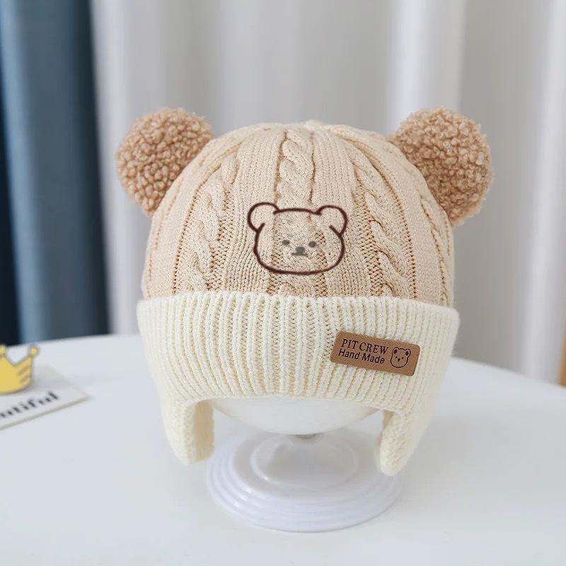 Bonitos Gorros Tejidos Para Bebés En Otoño E Invierno Gorros de Lana Cortavientos Y Protectores de Orejas Para Bebés Y Niños Pequeños