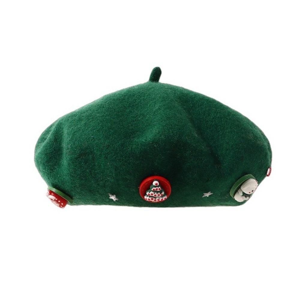 Woolen Christmas Beret Solid Color Painter Hat Artist Hat Wool Beret  Girl