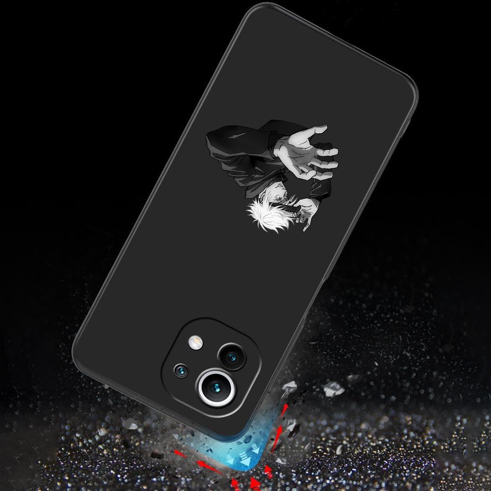 Jujutsu Kaisen Case for Xiaomi 12S Ultra 12 Pro Mi 11 Lite 12X 9T Note 10 10T 9 SE Phone Casing Anime Cover Silicone Black Soft
