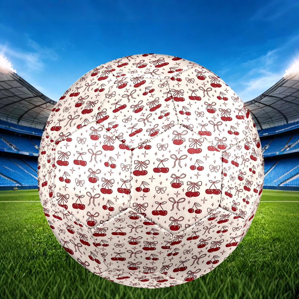 1pc Cherry Bow Size 5 Soccer Ball Professional Match Training Football Indoor &Outdoor Sports Ball Lightweight Durable c6526