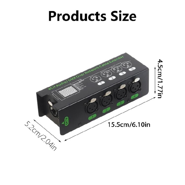 4-Kanal DMX512 RJ45 Ethercon Signal Extender RJ45 Ethercon Kabeladapterbox für Studioaufnahmen
