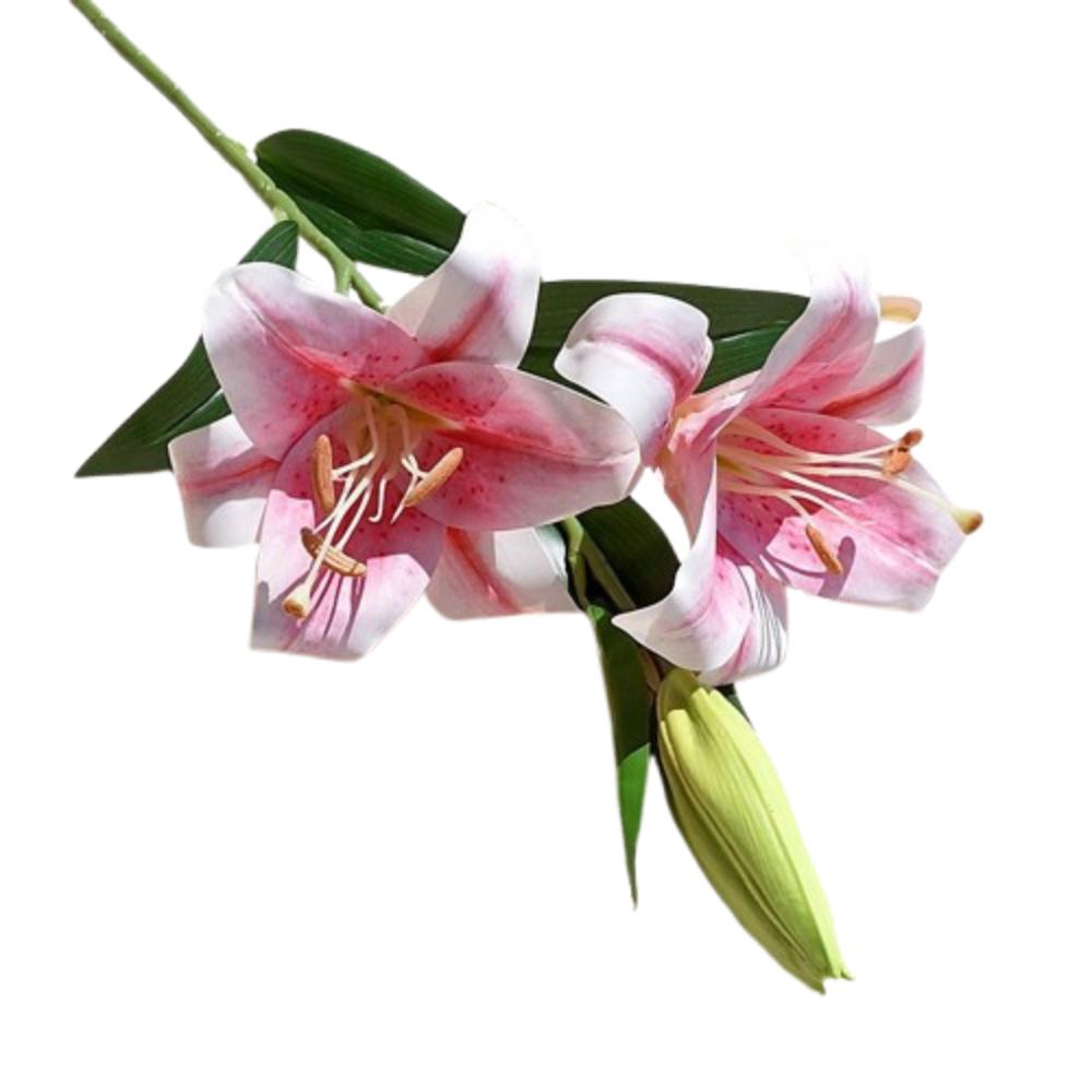 

Plastic Silk Lilium Brownii Flower 87cm Fake Flowers Artificial Flower Branch Outdoor Garden Decor
