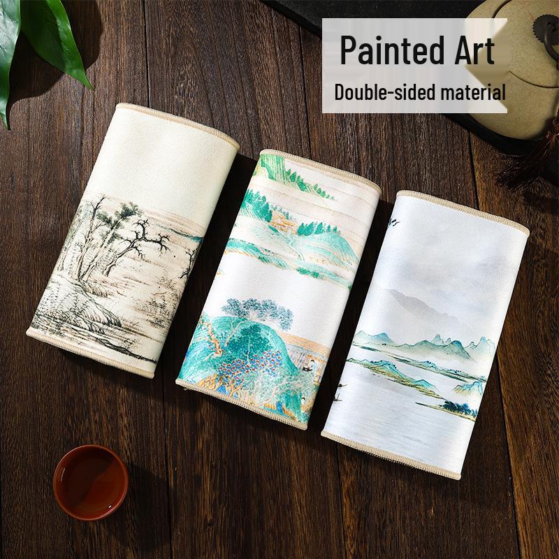 Suede Flannel Lint-Free Absorbent Tea Towel - Ancient Style, High-Grade, Multi-functional Design
