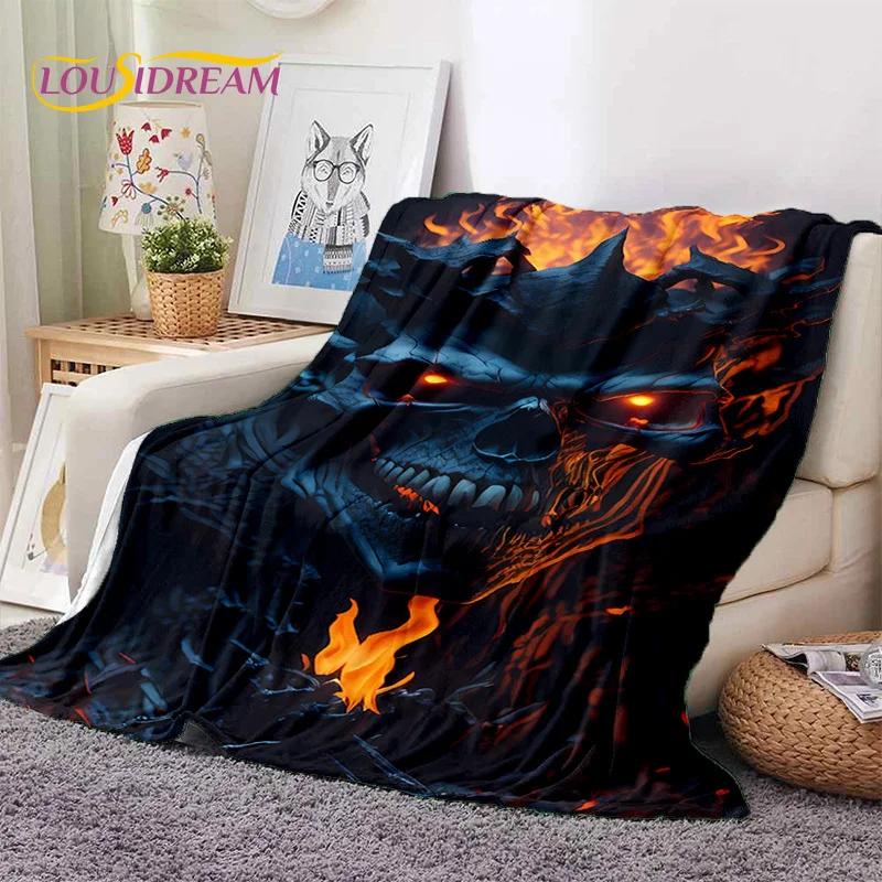 Gothic Horror Monsters Demon Skull Soft Flannel Blanket for Beds Bedroom Sofa Picnic,Throw Blanket for Cover Outdoor Leisure Nap