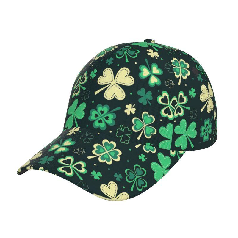 St Patrick's Day Irish Leaf Clovers Print Baseball Cap Unisex Adjustable Baseball Cap Outdoor Sun Visor Caps for Men Women