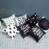 Nordic Throw Pillow Cover Plush Black and White Geometric Striped Simple Pillow Cover Sofa Cushion Cover