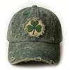 Gorra de Algodón Bordada Verde Festiva con Trébol Perfecta Para Fiesta del Día de San Patricio y Evento al Aire Libre Y08E