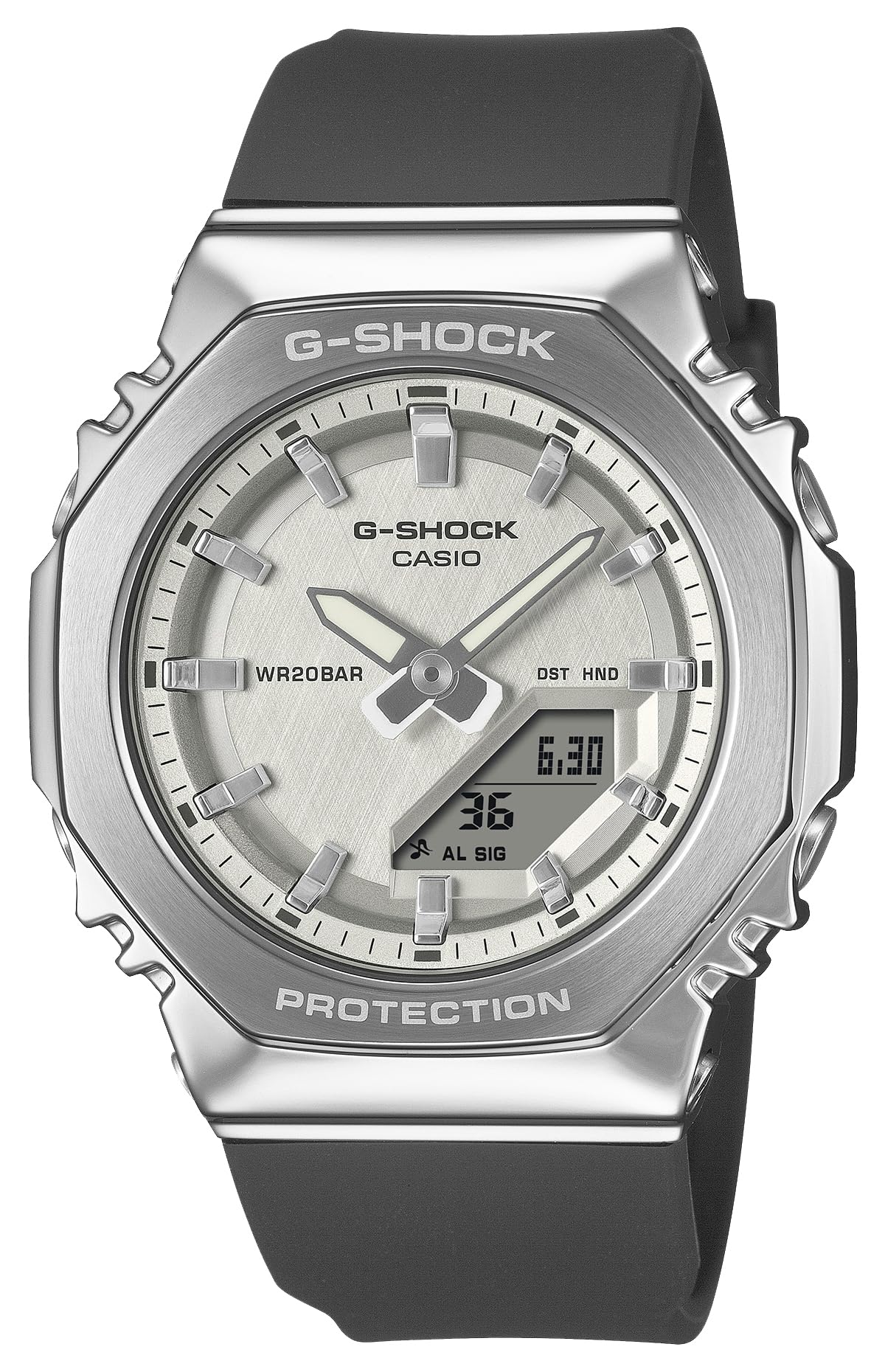 

Часы Casio Металлические Изготовленные из Экологически Чистых Материалов G-Shock GM-S2110-1A7JF Женские Серебристо-Белый Корпус,