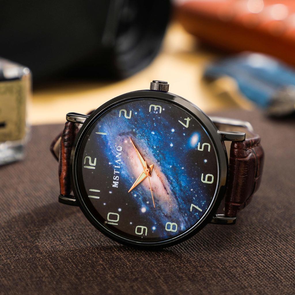 Sternenhimmel Leuchtende Herrenuhr Einfach und Ultradünn Nicht-Mechanische Schwarze Technologie Quarz Uhr Junge Teenager