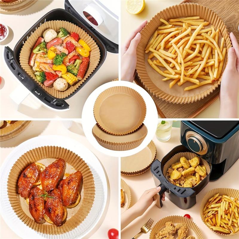 50/100pcs Non-Stick Air Fryer Liners - Grease Resistant Simple Clean Parchment Paper designed for 5-8QT Air Fryers Ideal designed for Baking