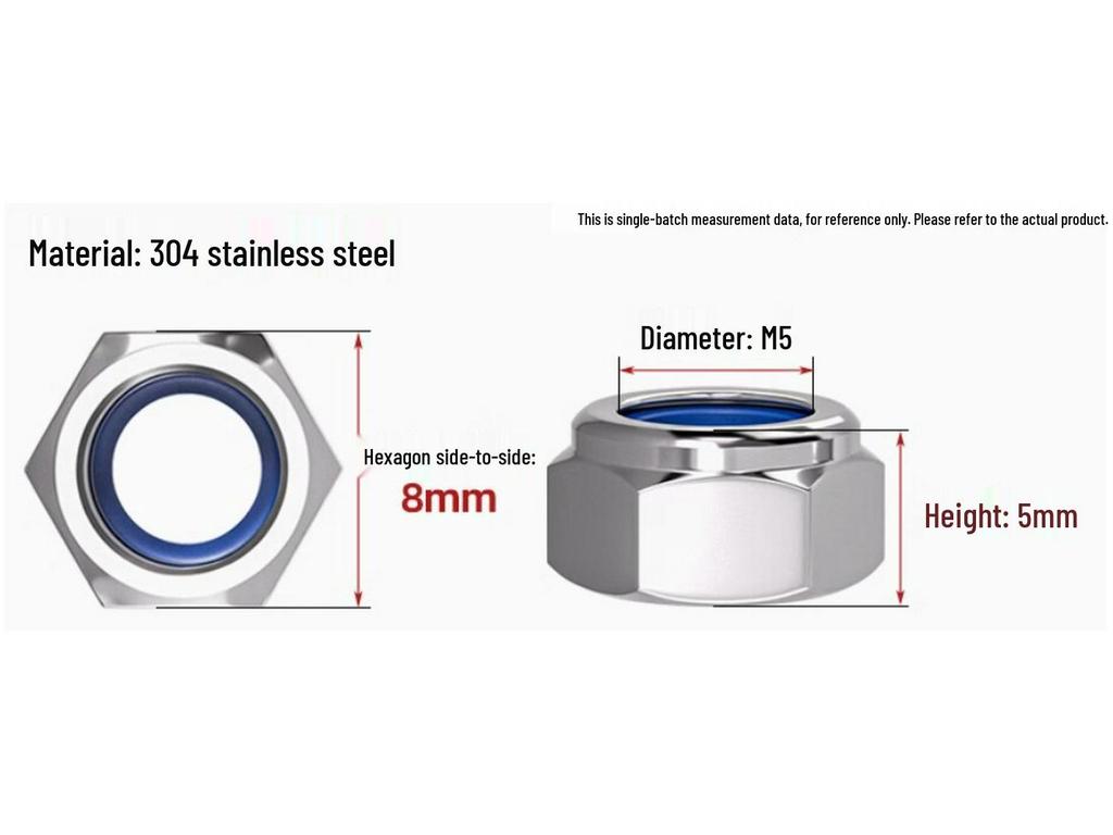 Stainless Steel Nylon Nuts for RC Models - Available in M2.5/M3/M4/M5 (10-Pack)
