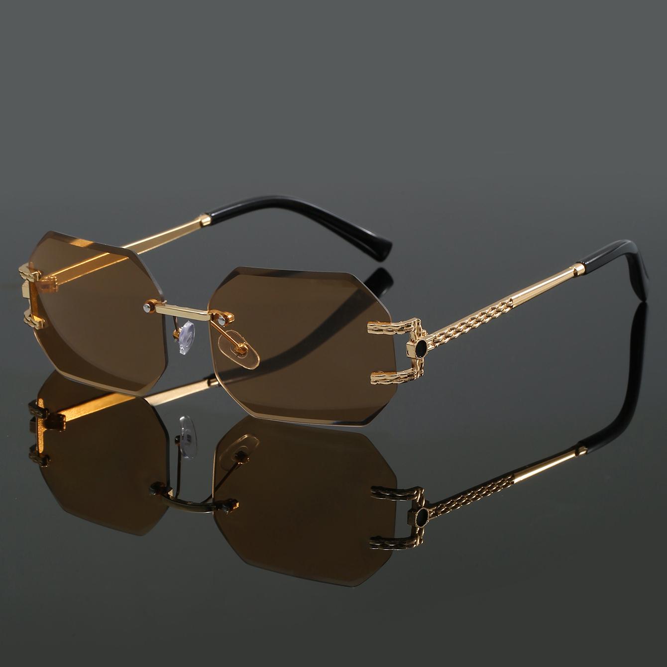 

Rimless cut edge Stylish sunglasses for men and women Couples Summer beach party Party photo decorating holiday gift glasses