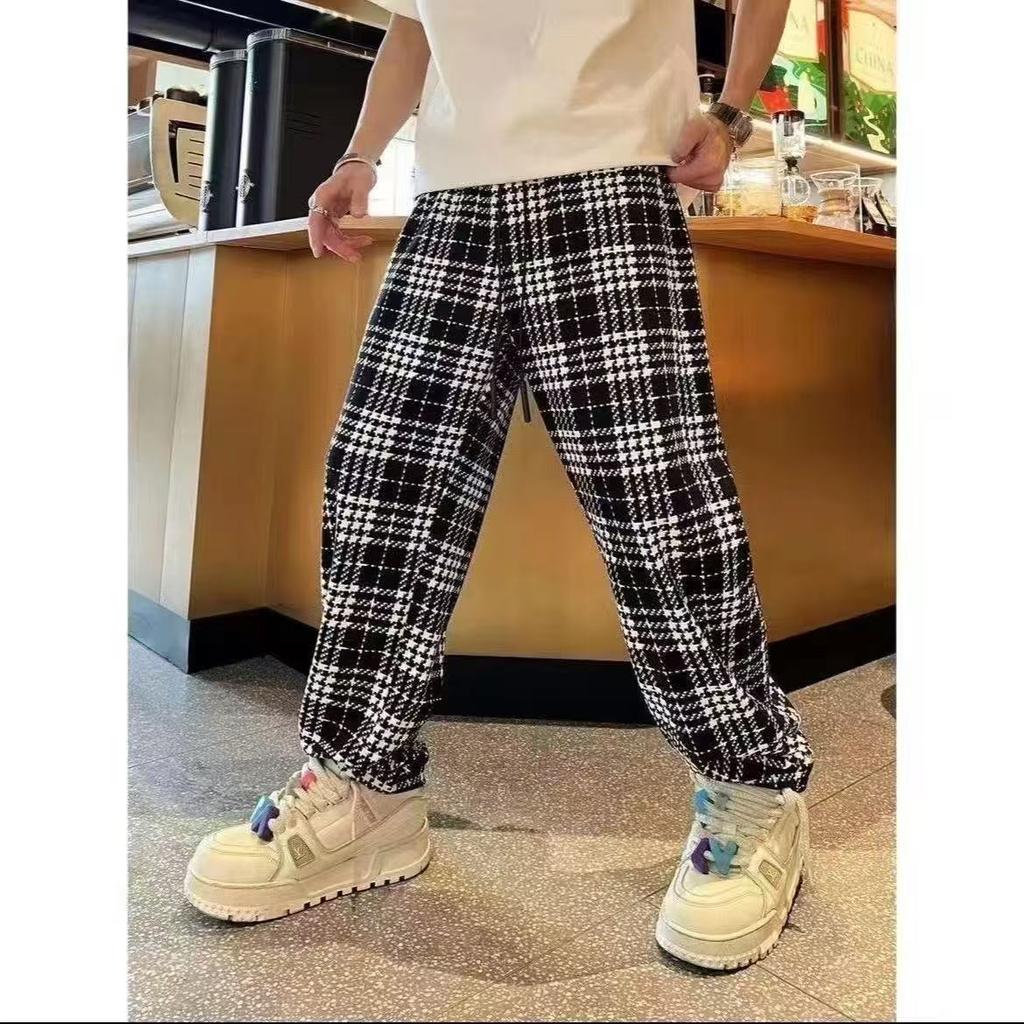 Early spring men's trousers trendy pants men's trousers outdoor pants popular new embroidered label casual pants and straight pants