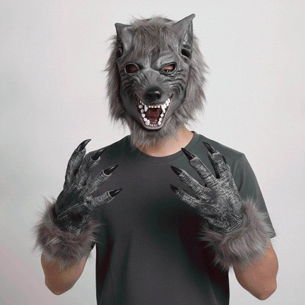 Realistic Werewolf Mask Latex Masquerade Headpiece Party Props Beast Cosplay Gear  Pranksters