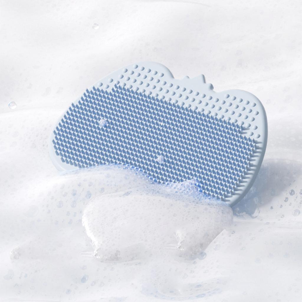 Krásný dětský silikonový koupací kartáč Jemný masážní přístroj na pokožku hlavy pro kojence a batolata Design 2 v 1 Kreslený vzhled