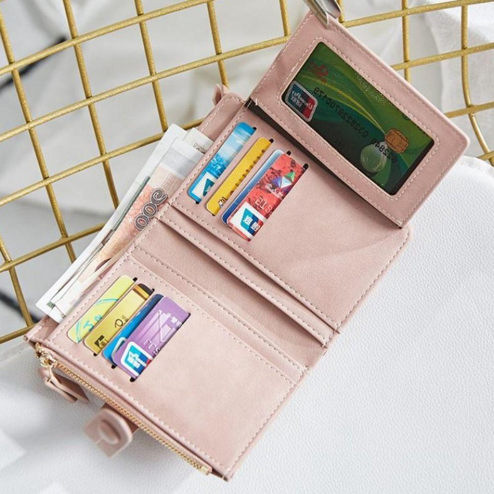 Folding Short Women Wallets Waterproof PU Leather Coin Purse Classic Women Card Bag Outdoor