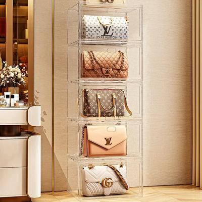Transparent Shoe Box Magnetic Suction Door Thickened Plastic Storage Bins Figures Display Organizer Cosmetic Show Case