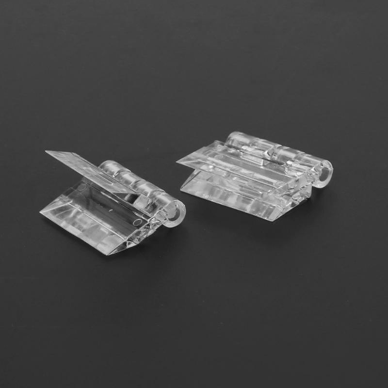 10Pcs Acrylic Plastic Hinges Plastic Hinge Folding Hinge Dull Polish Surface Transparent Hardware for Cabinet Closet