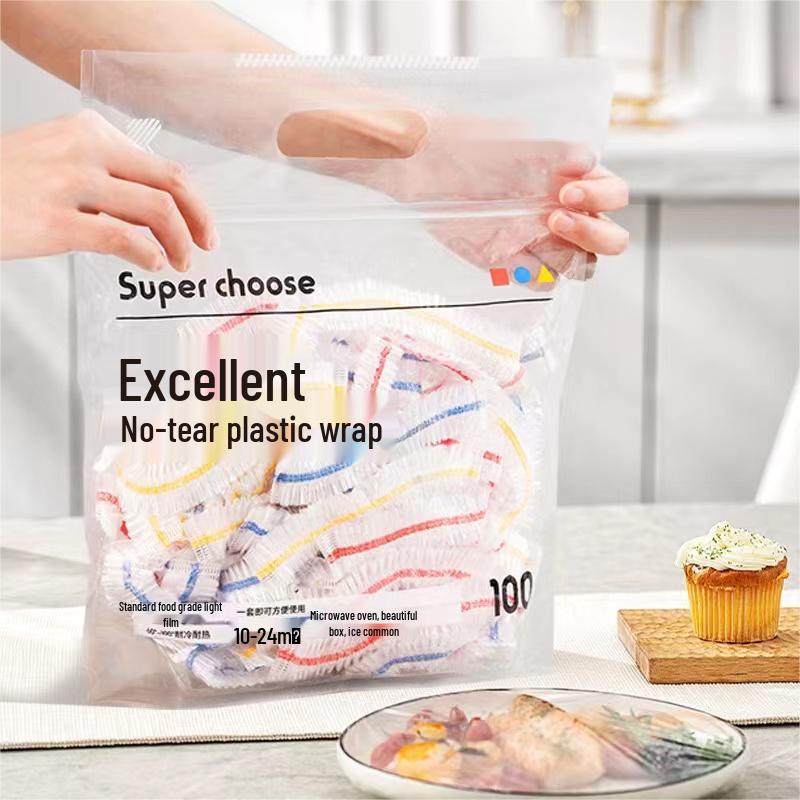 Extra Large, Extra Thick Disposable PE Cling Film with Colorful Elastic for Household Use