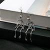 Zinc Zinc Alloy Skeleton Earrings Hip Hop Imitation Human Bone Earrings Creative Halloween Earrings  Party