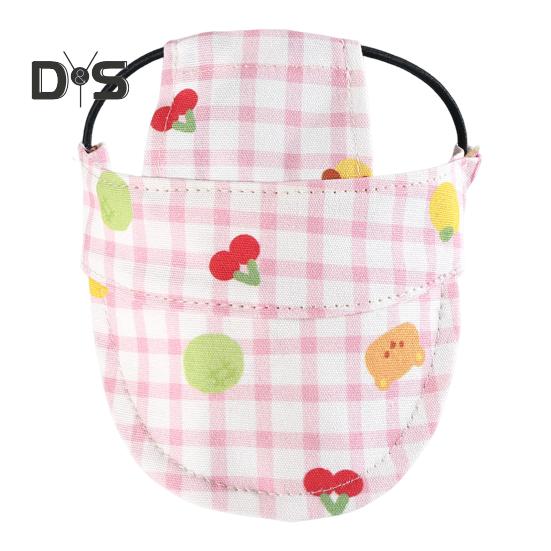 

Бейсболка с изображением питомца и отверстиями для ушей, шляпа от солнца для собак на открытом воздухе с регулируемыми ремнями, козырек с защитой от ультрафиолета для маленьких и средних собак и кошек S розовый