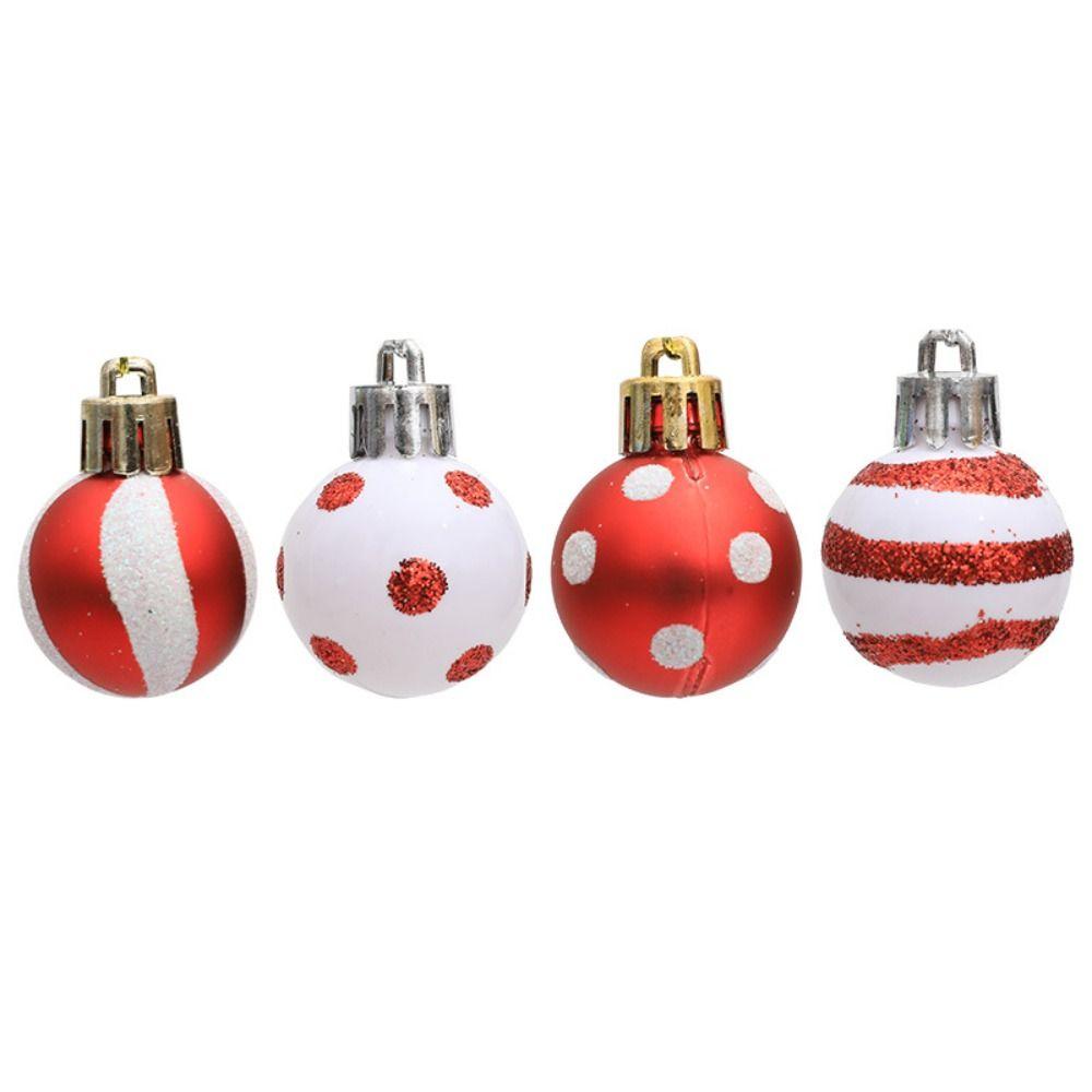 24pcs Cartoon Electroplated Hanging Balls 3cm Merry Christmas Tree Decor Home Xmas Decor