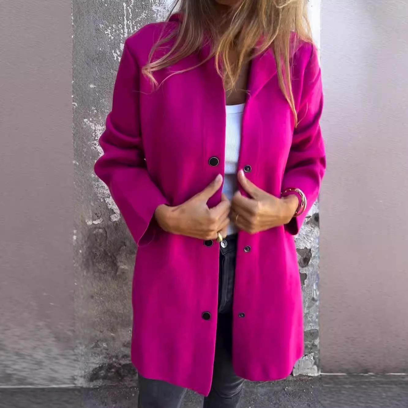 

Плюшевый флисовый кардиган 2025 - Минималистичное пальто-кардиган с длинным рукавом и оверсайз посадкой, универсальный слой во французском стиле для дома и улицы XXL розы красного